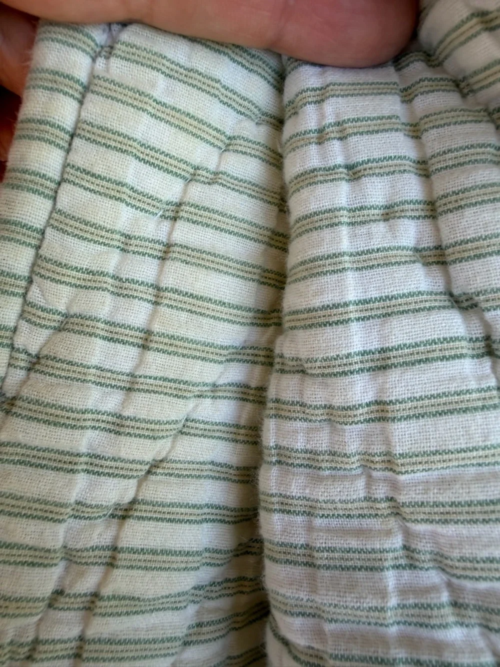 L.L. Bean Patchwork Country Quilt Reversible Floral Ticking Stripe Gauzy FLAWS